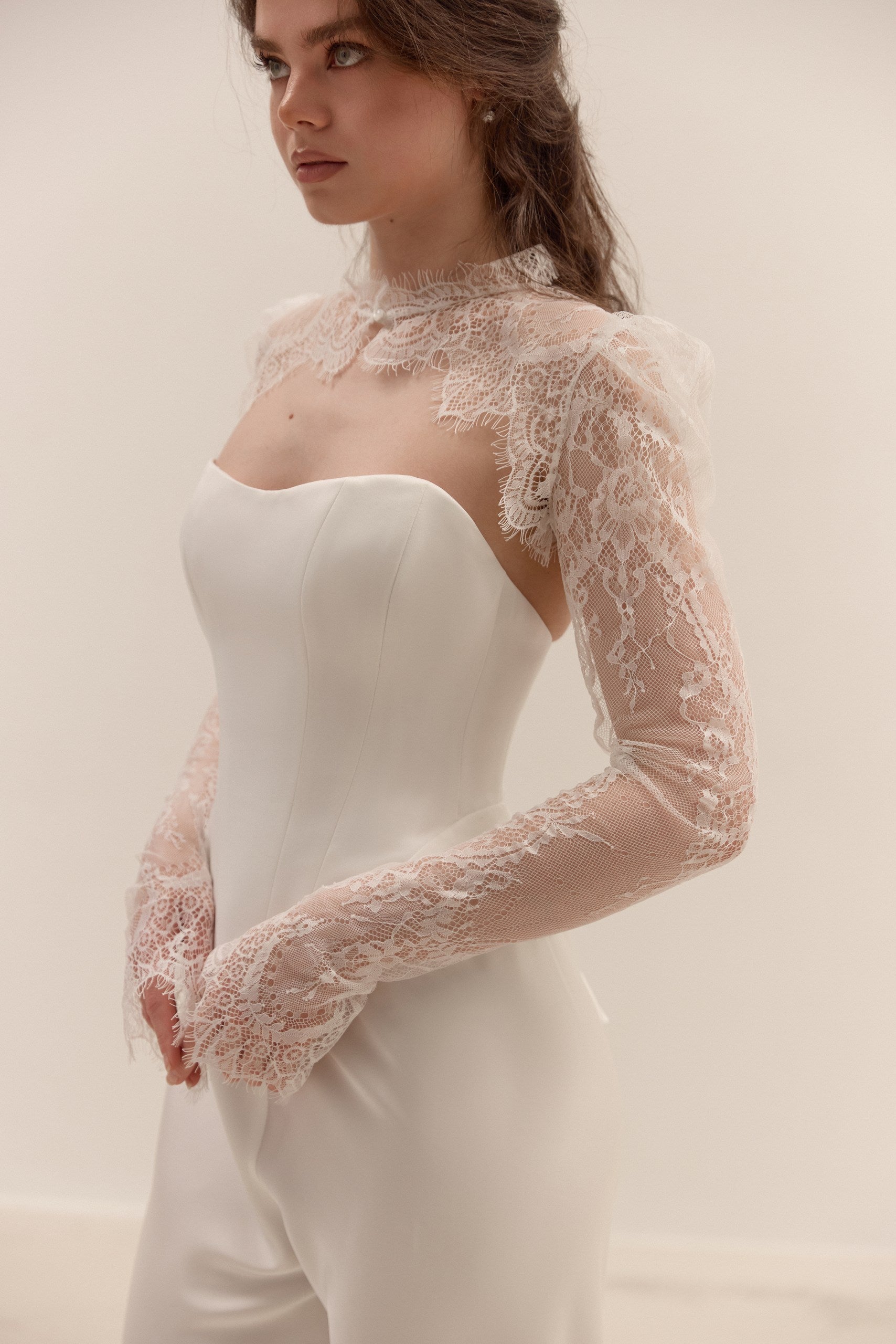 Bridal Separates Set: Satin Corset, Wide Leg Pants | Civil Wedding Outfit | Wedding Dress Alternative