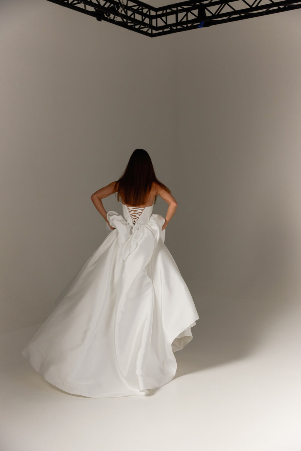 Mikado Wedding Dress with Removable Off-Shoulder Bolero: Structured Corset Bodice & Full Ball Gown Skirt