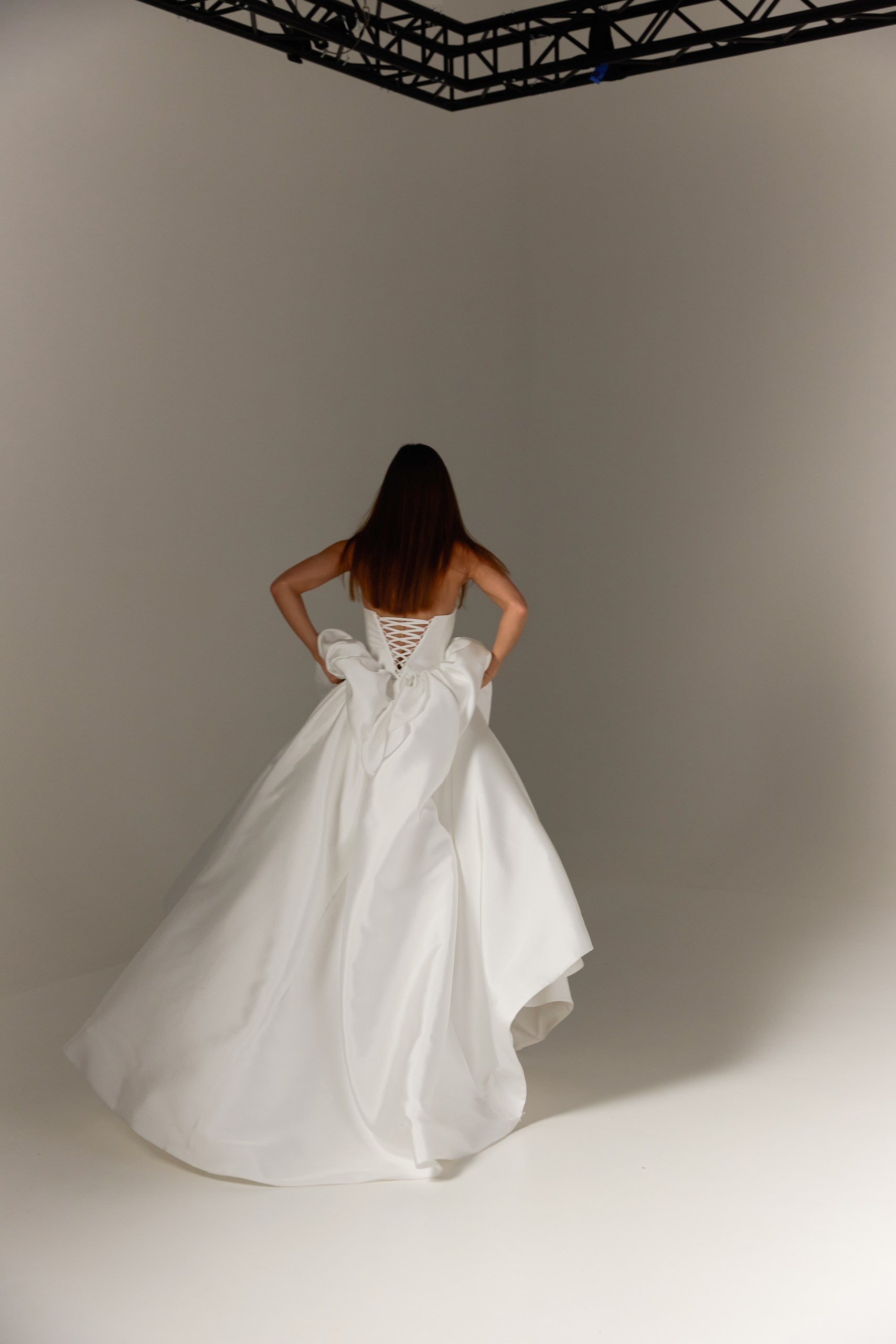 Mikado Wedding Dress with Removable Off-Shoulder Bolero: Structured Corset Bodice & Full Ball Gown Skirt